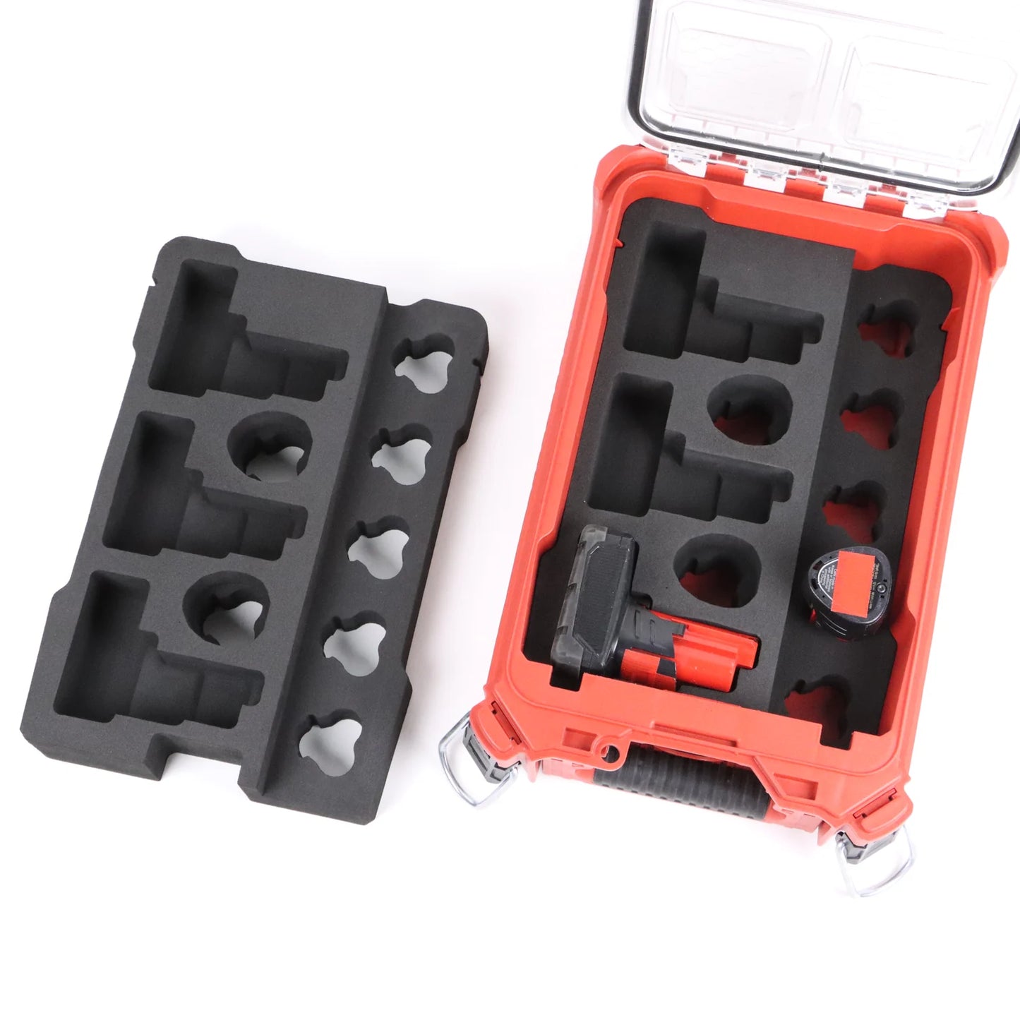 FoamSlot 12V Battery Storage Insert — empty insert installed in the case