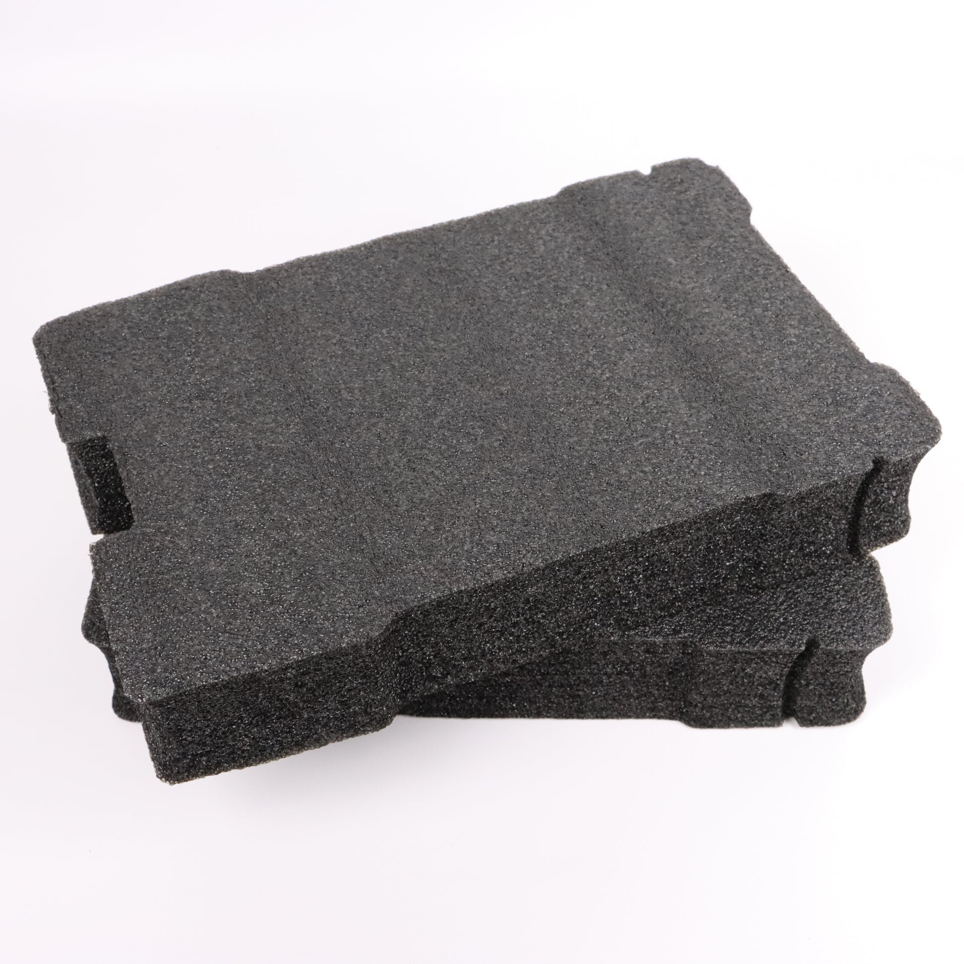 Stacked solid black EPE foam blanks for a compact tool case
